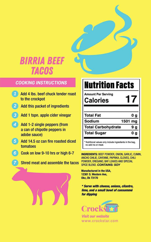 Crockstar Meal Mix - Birria Beef Tacos