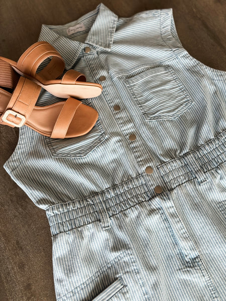 Aliza Stripe Denim Dress