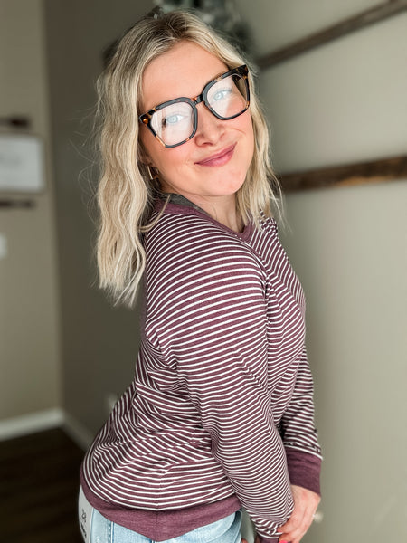 Marrie Stripe Raglan Top