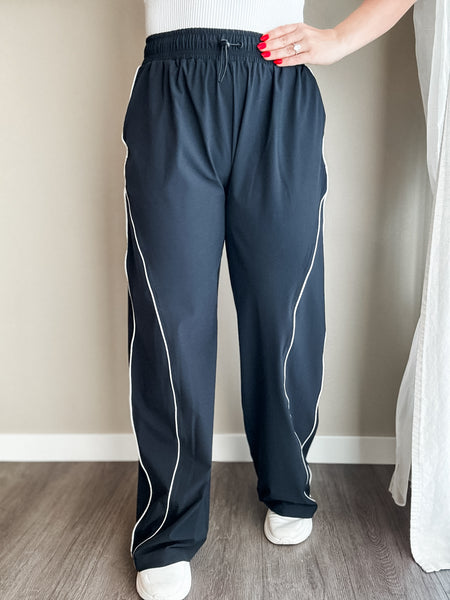 Farren Curved Classic Track Pants - Black