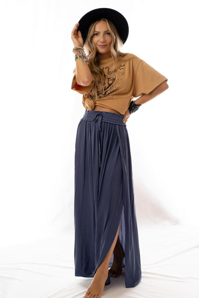 Erica Maxi Skirt - Dusty Blue