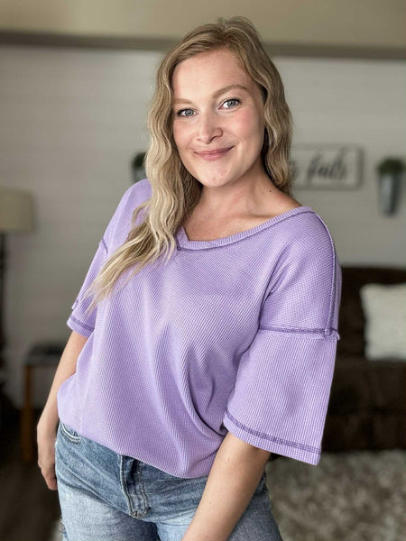 Lena Knit V-Neck Top - SIZE MEDIUM