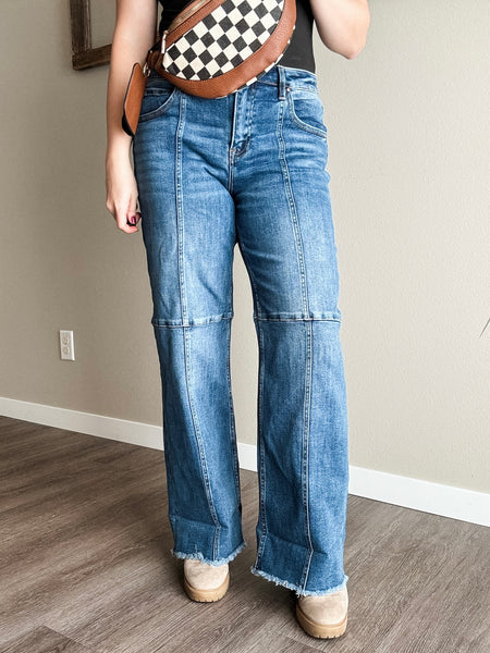 Taylor Cropped Wide Leg Jeans