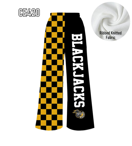 PREORDER Spiritwear Checkered Split Leg Bottom - BLACKJACKS