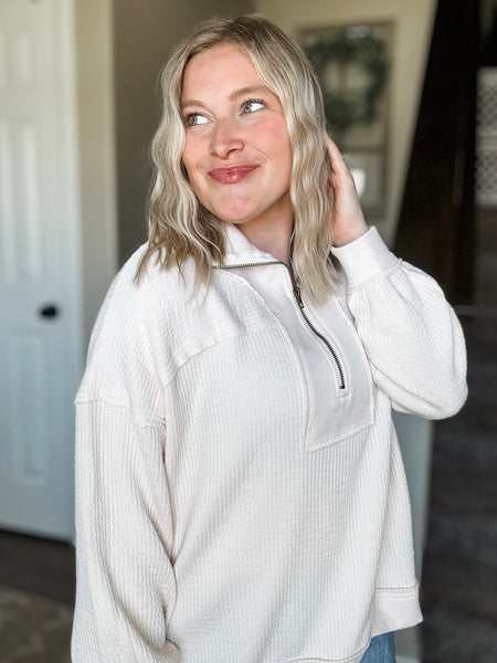 Rhodes Waffle Half Zip Pullover