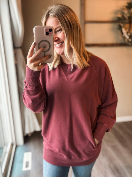Shea Crewneck Sweatshirt - Dark Rust