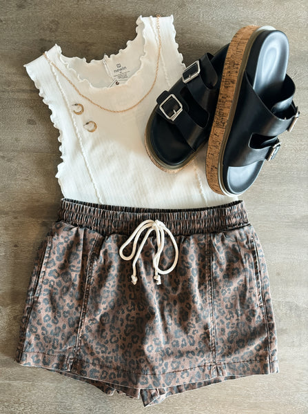 PREORDER Wild Instinct Leopard Denim Skort
