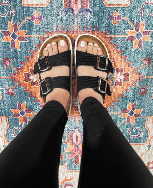 Jazmin Chunky Slip On Sandal - Black