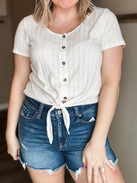 Myla Frayed Hem Denim Shorts