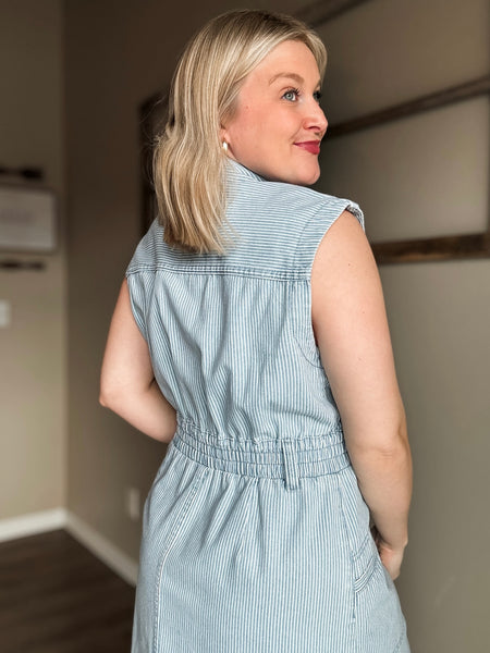 Aliza Stripe Denim Dress