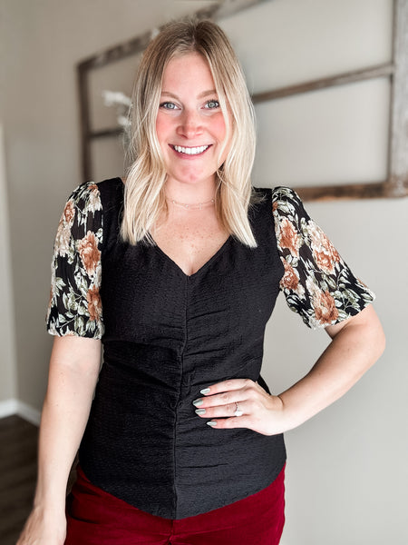Carissa Floral Puff Sleeve Top