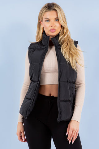 Brinx Black Short Puffer Vest