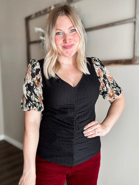 Carissa Floral Puff Sleeve Top