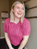 Rosy Days Knit Sweater Top