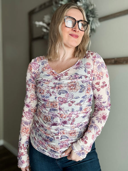 Freda Floral Ruched Top