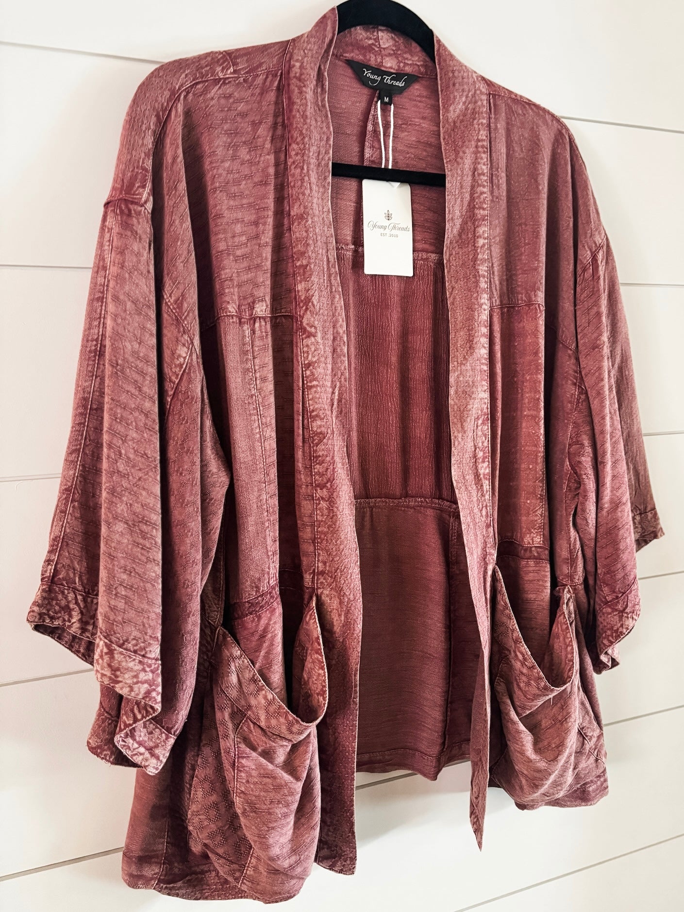 Whiskey Rose Textured Kimono