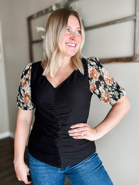 Carissa Floral Puff Sleeve Top