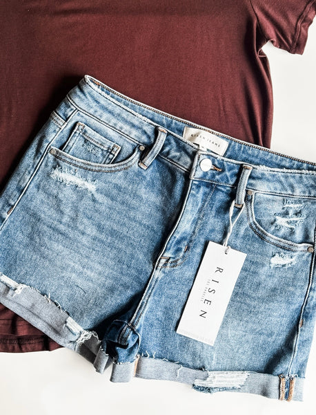 Brexley Mid Rise Cuffed Shorts