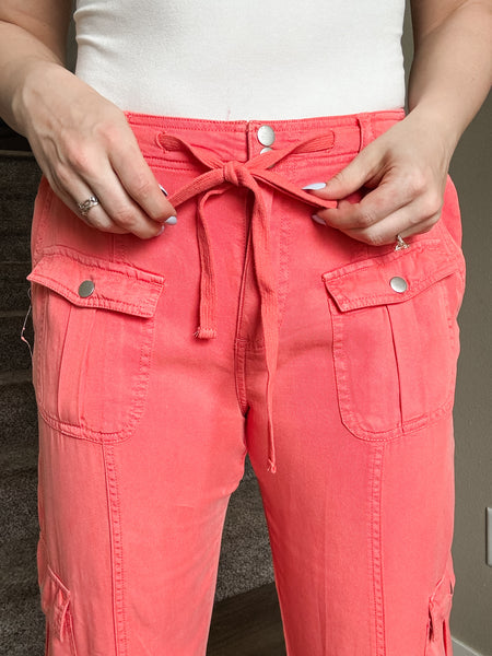 Riley Relaxed Cargo Pant - Coral