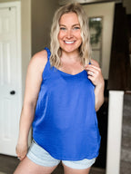 Ocean Avenue V Neck Tank Top - Capri Blue