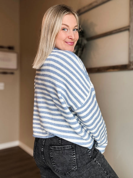 Ocean Mist Stripe Cardigan