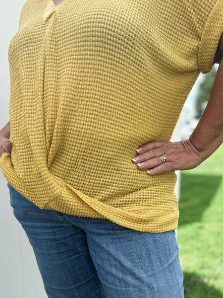PLUS Alma Waffle Knit Top