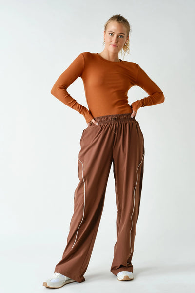 Farren Curved Classic Track Pants - Cocoa