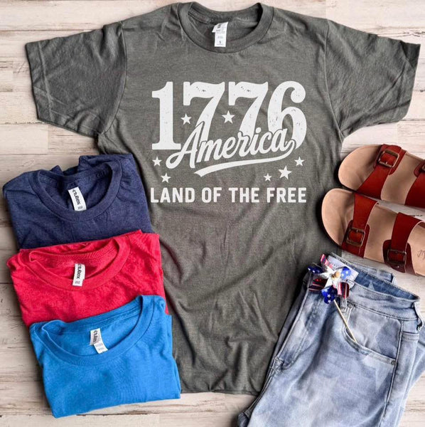 1776 America Land Of The Free Graphic Tee