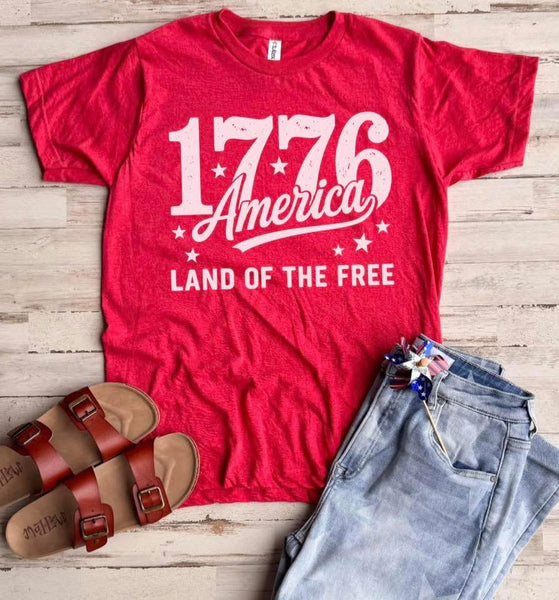 1776 America Land Of The Free Graphic Tee