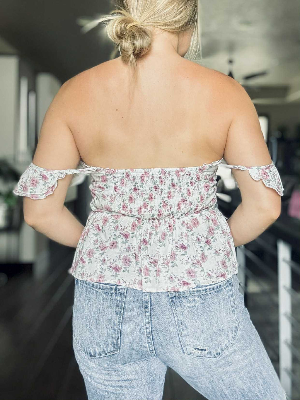 Sicily Floral Peplum Tank - SIZE MEDIUM