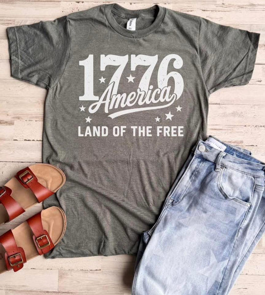 1776 America Land Of The Free Graphic Tee