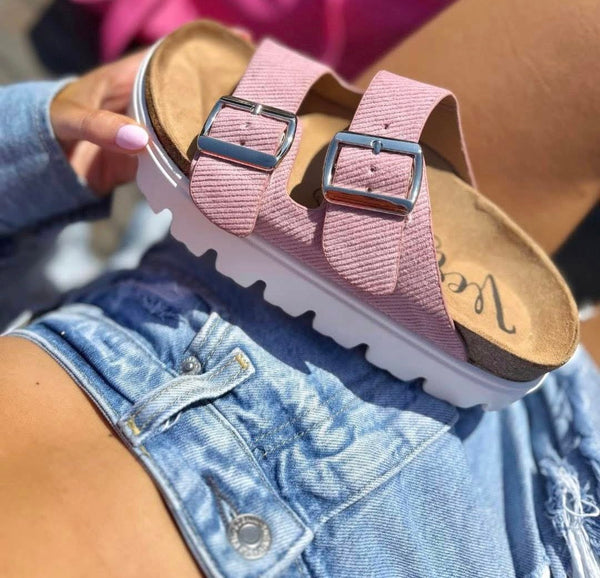 Jazmin Chunky Slip On Sandal - Pink