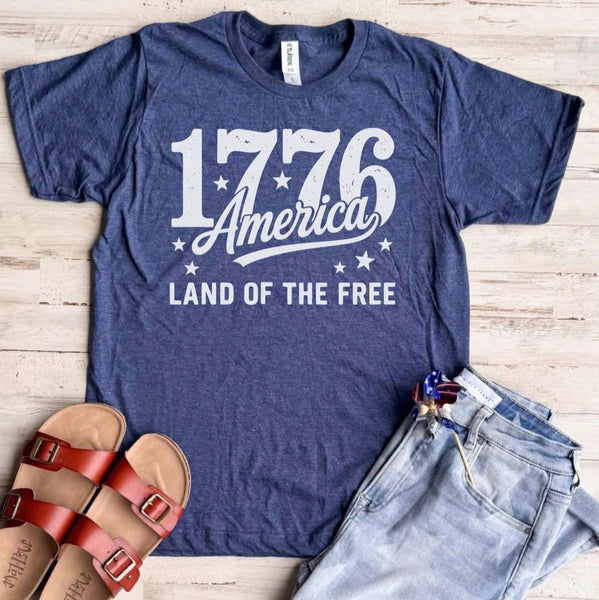1776 America Land Of The Free Graphic Tee