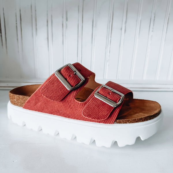 Jazmin Chunky Slip On Sandal - Red