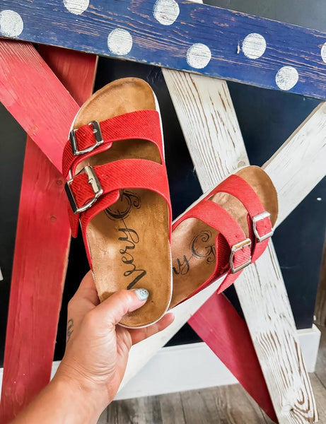 Jazmin Chunky Slip On Sandal - Red