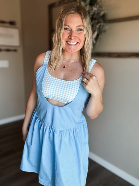 Set Point Gingham Active Dress - SIZE MEDIUM