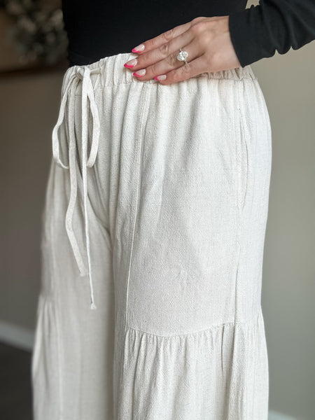 Romilly Tiered Palazzo Pant - Natural