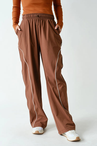 Farren Curved Classic Track Pants - Cocoa