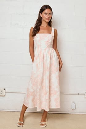 Chloe Sleeveless Midi Dress - Orange