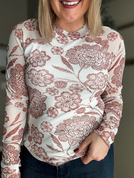 PREORDER Sienna Floral Mesh Top