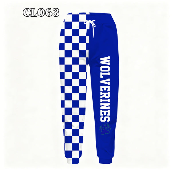 PREORDER Spiritwear Checkered Split Leg Bottom - WOLVERINES
