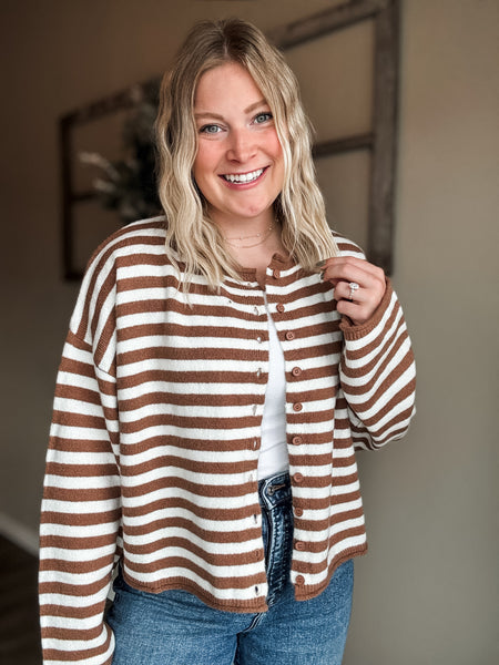 Wrenlie Stripe Knit Cardigan