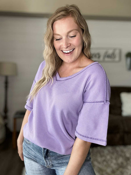 Lena Knit V-Neck Top - SIZE MEDIUM