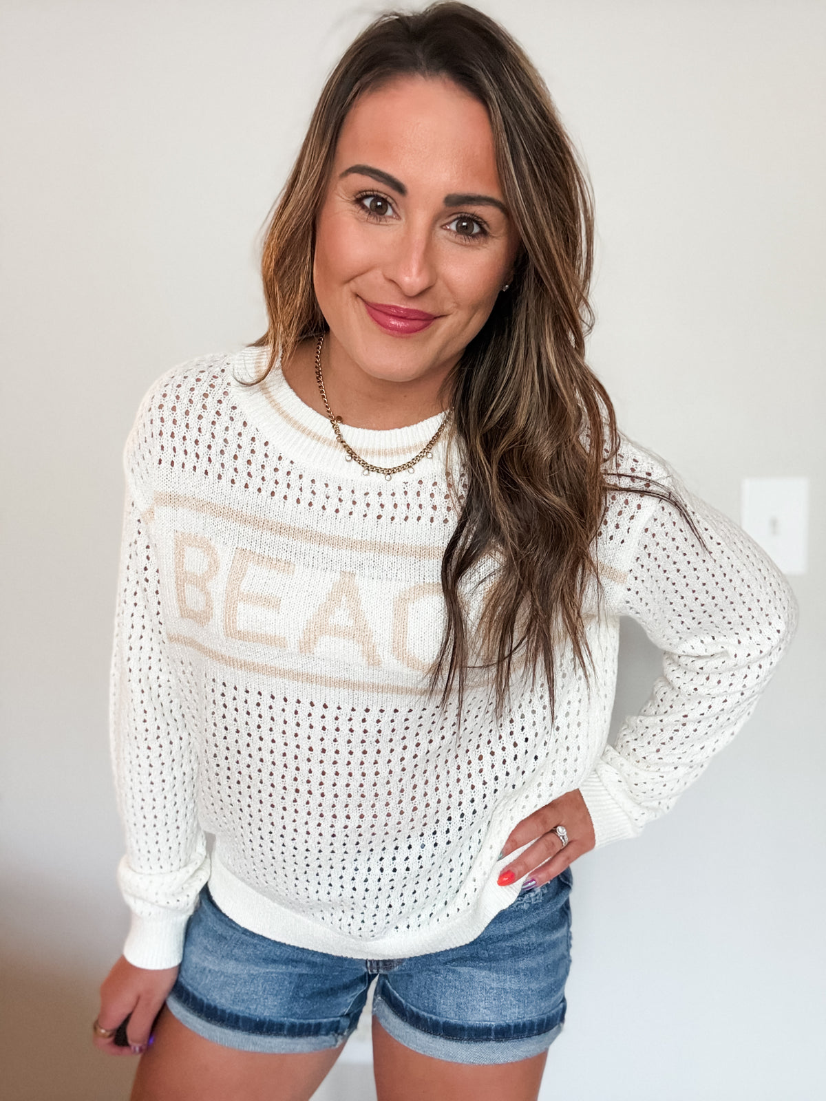 Barefoot Beach Dolman Sweater - SIZE SMALL