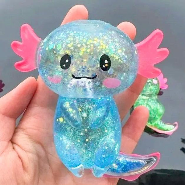 Axolotl Glitter Squishy - Blue