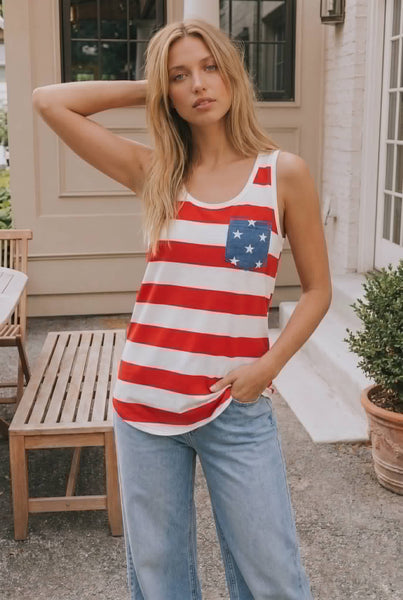 Red, White, & Cute Tank