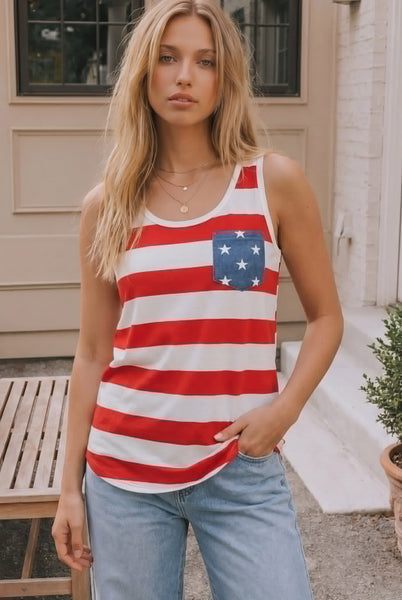 Red, White, & Cute Tank