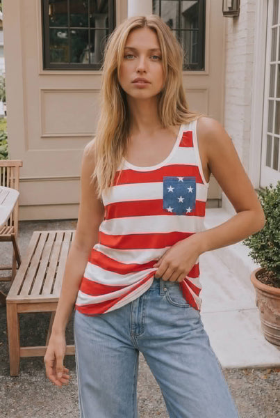 Red, White, & Cute Tank