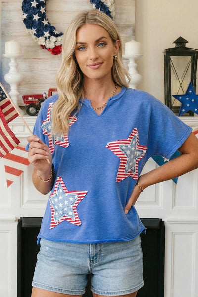 Patchwork Star Mineral Washed Tee