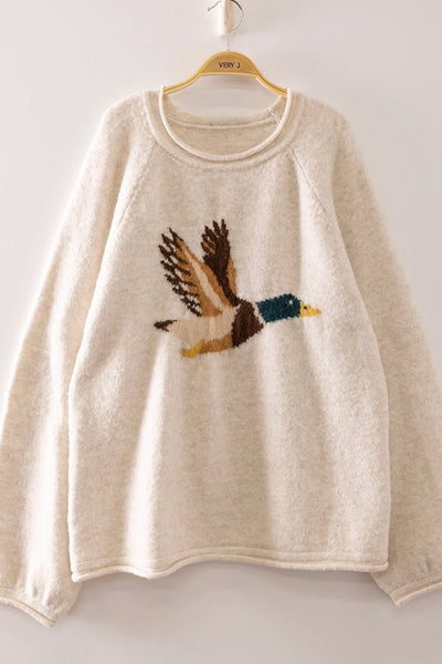 Mallard In Flight Sweater - Oatmeal